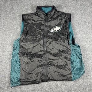 Vintage Philadelphia Eagles Reversable Windbreaker Puffer Vest Jacket Medium